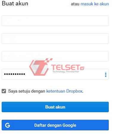 Cara Membuat Akun Dropbox Gratis Android