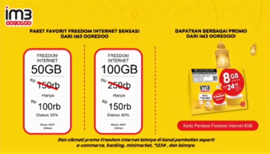 Diskon Paket Freedom Internet IM3 Ooredoo