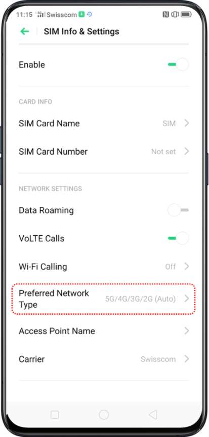 Cara mengaktifkan 5G di Oppo