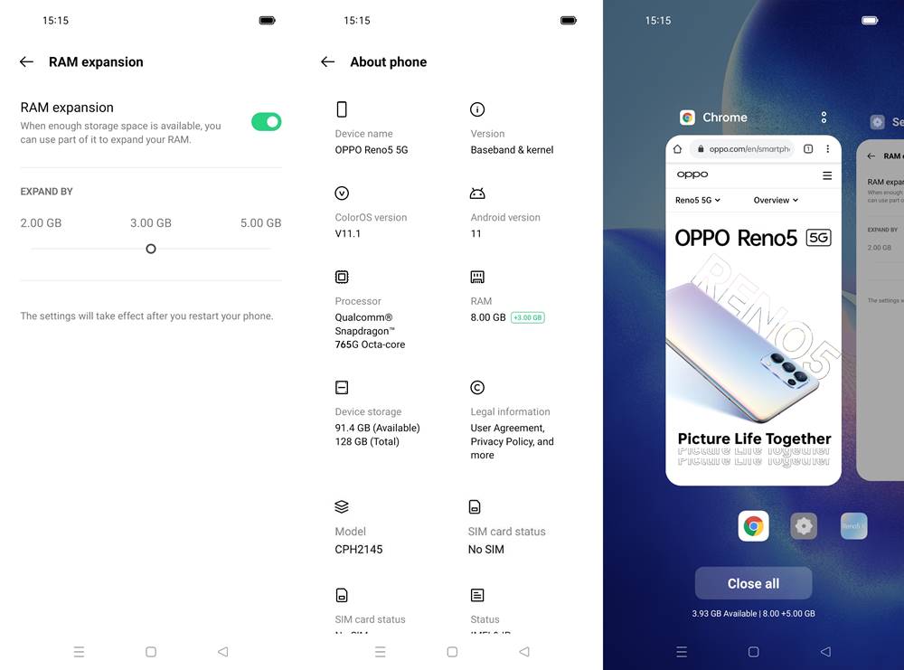 Memory Expansion OPPO Reno5 5G