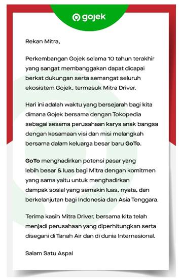 Merger Gojek Tokopedia Goto