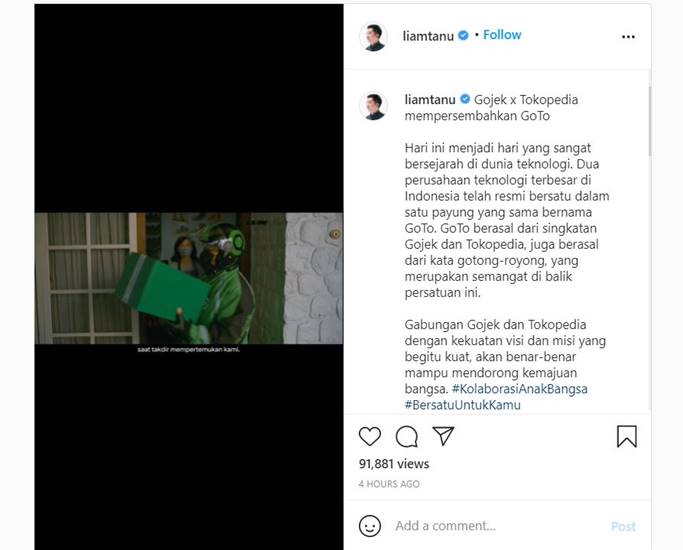 Pendiri Gojek Tokopedia Grup GoTo
