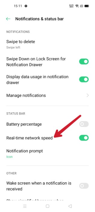 Cara menampilkan kecepatan internet Oppo A54