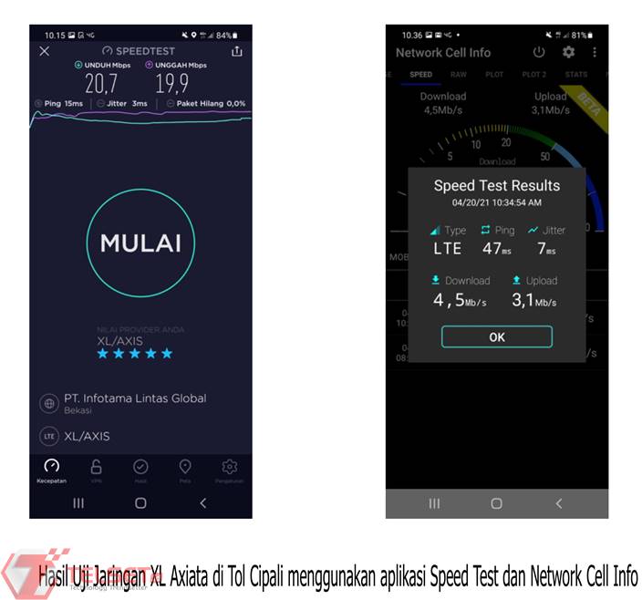 Uji jaringan XL Axiata