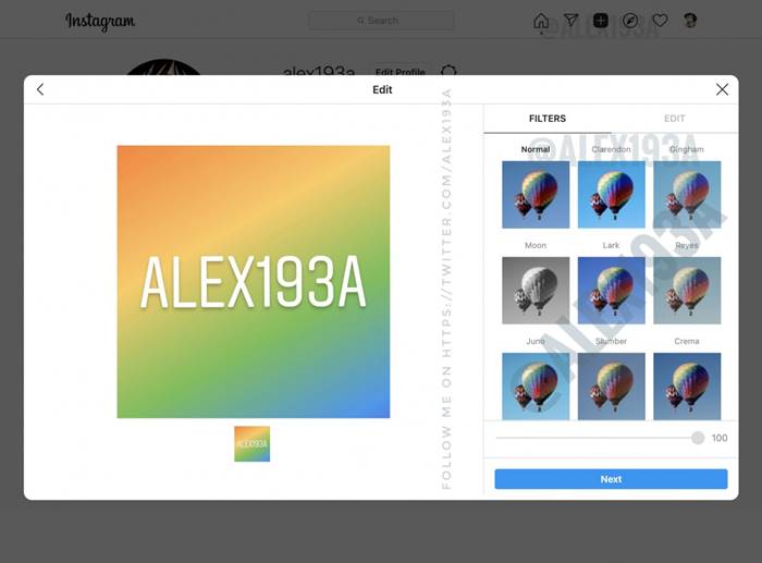 posting instagram desktop