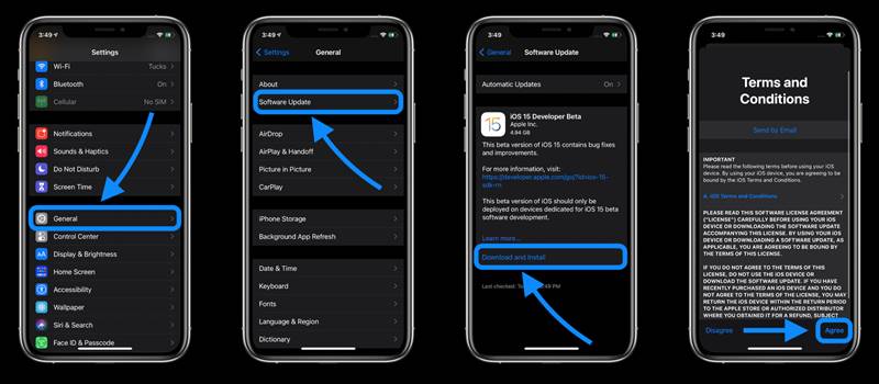 Cara install iOS 15 iPadOS 15