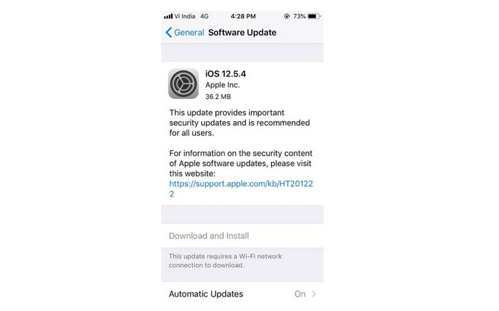 Update iOS 12.5.4