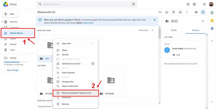 Cara Blokir pengguna di Gogle Drive