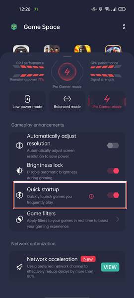 Fitur Quick Startup Oppo Reno6