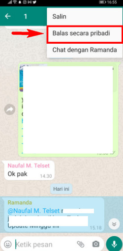 Balas Chat Grup WhatsApp