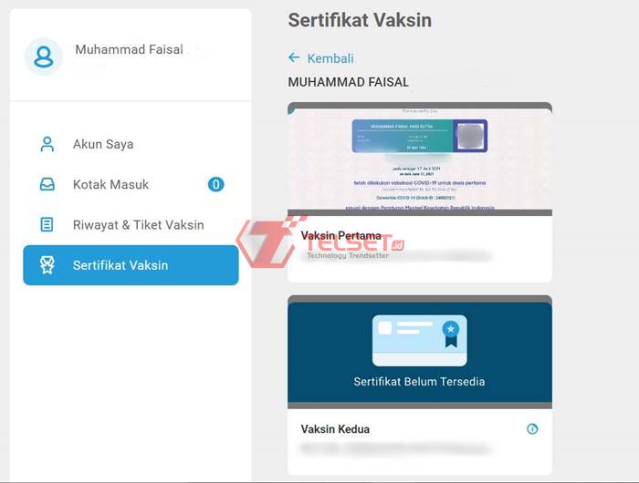 Cara download sertifikat vaksin Covid-19 di Peduli Lindungi