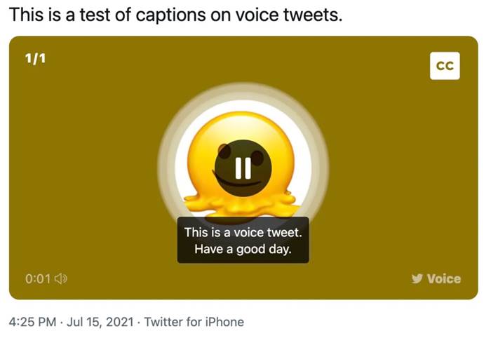 Teks Twitter Voice Tweet