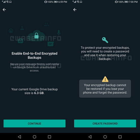WhatsApp backup cloud terenkripsi