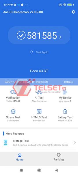 AnTuTu Poco X3 GT