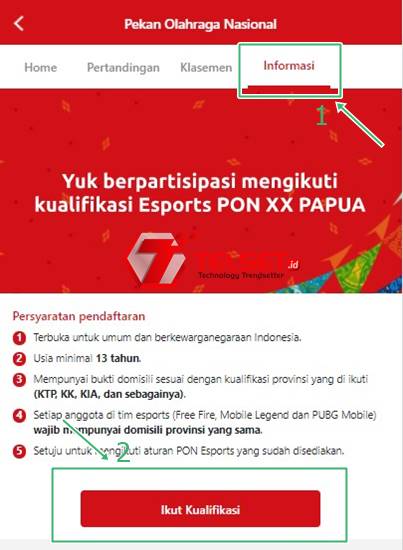 Cara daftar peserta PUBG Mobile PON XX