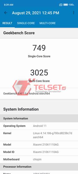 Geekbench 5 Poco X3 GT