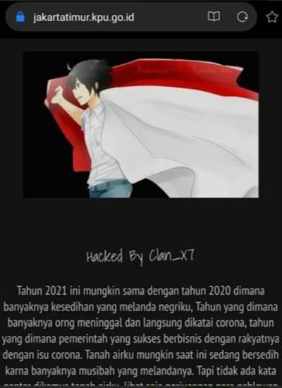 Situs KPU Jakarta Timur Diretas