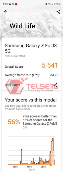 3DMark Wild Life Samsung Galaxy Z Fold3