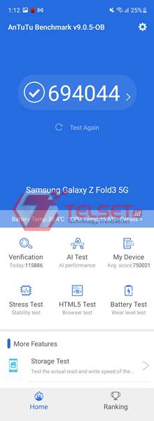 Antutu Samsung Galaxy Z Fold3