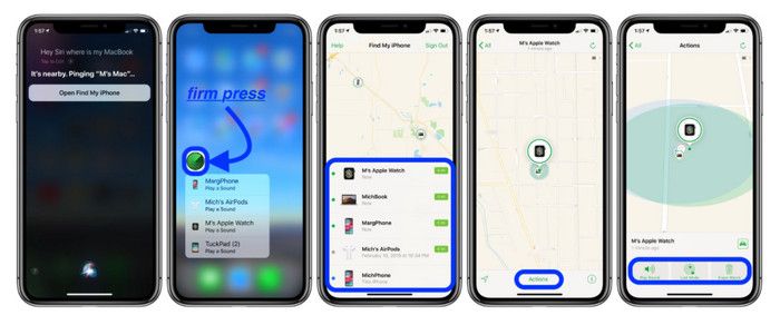 menemukan perangkat Apple menggunakan Siri