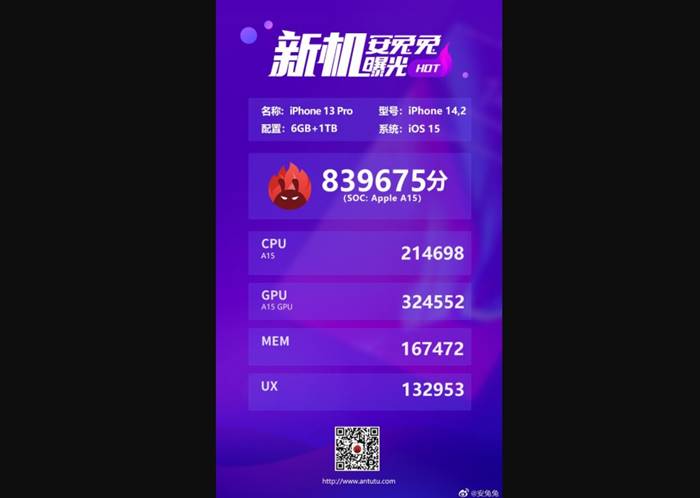 iPhone 13 benchmark AnTuTu