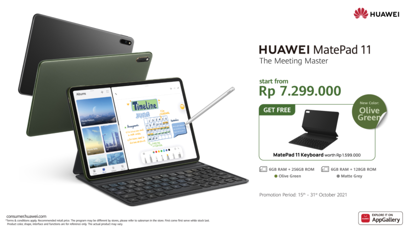 Harga Huawei MatePad 11 Olive Green 256GB