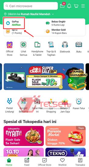 Opsi pembayaran Gopay di Tokopedia