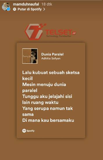 Cara share lirik lagu Spotify ke IG Story Instagram Twitter