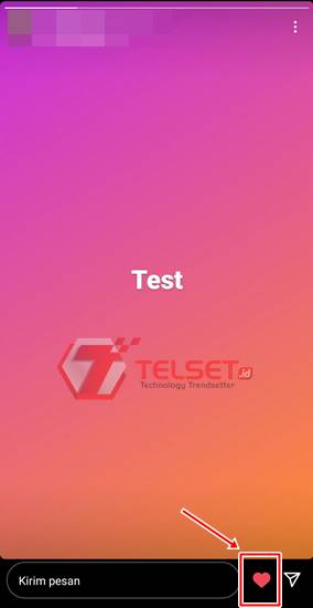 Cara memberikan love like IG Story Instagram Stories