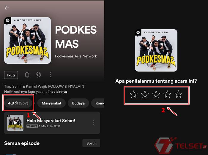 Rating Kreator Podcast Spotify favorit
