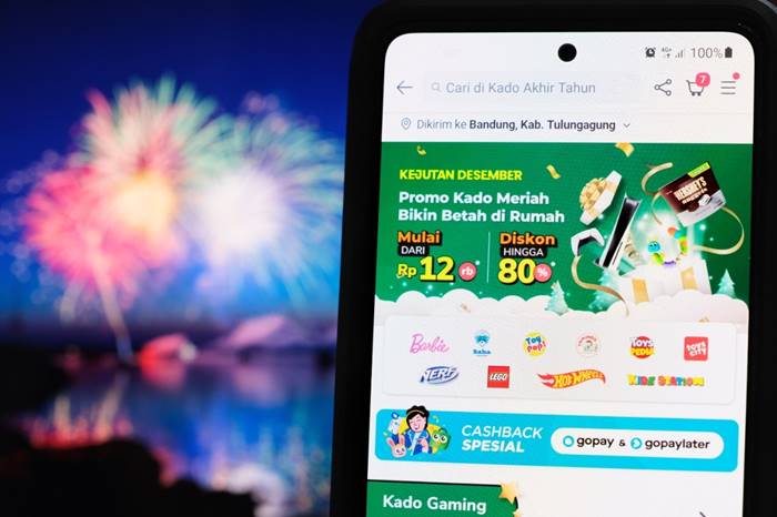 Transaksi belanja hampers Tokopedia Nataru 2021
