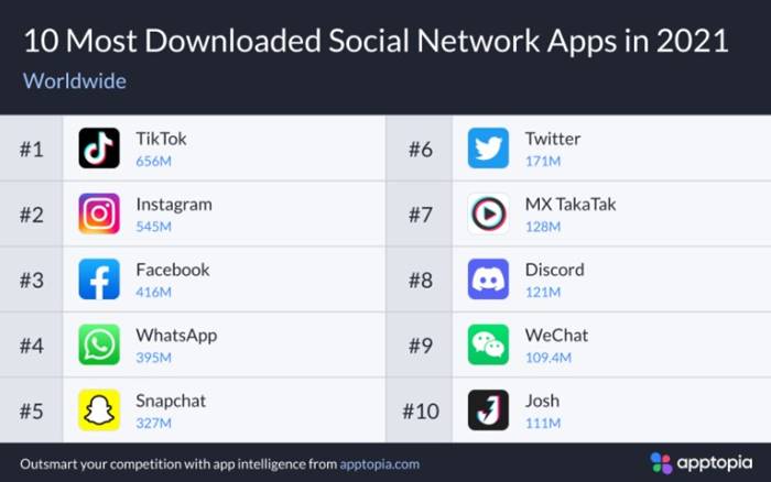TikTok Aplikasi Terpopuler Tahun 2021