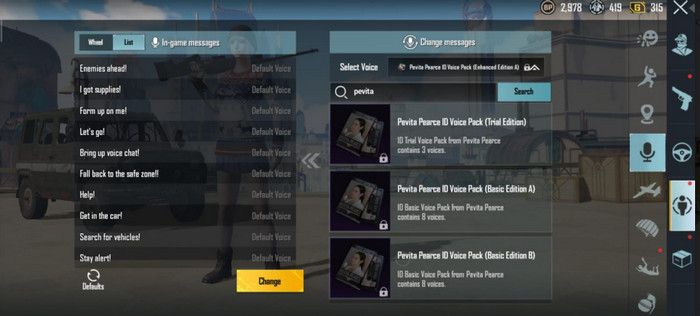 Voice Pack Pevita Pearce PUBG Mobile