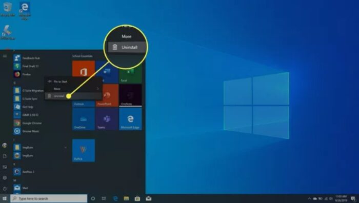 Cara uninstall aplikasi di laptop windows 10