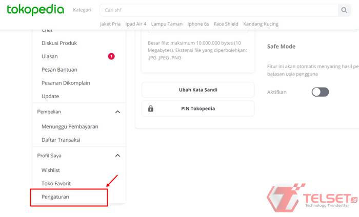 Hapus akun Tokopedia