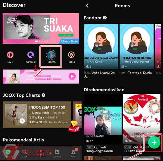 Cara karaoke di JOOX Rooms