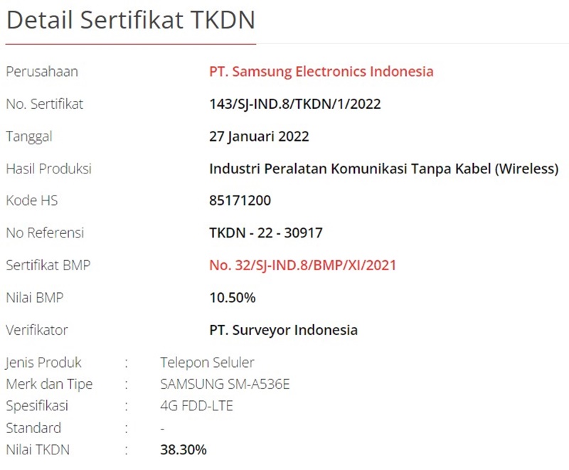 Samsung Galaxy A53 Indonesia