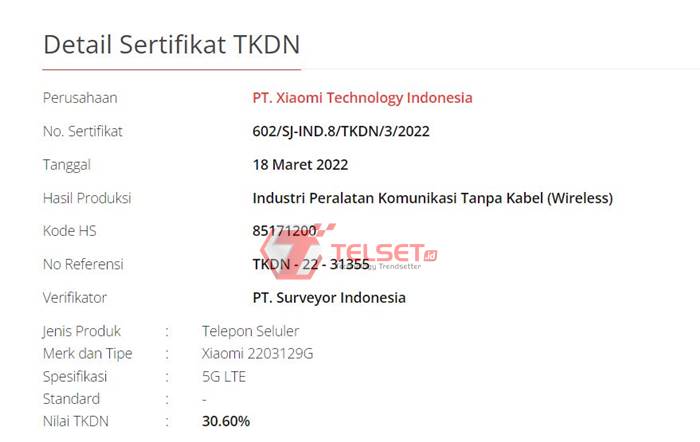 TKDN Xiaomi 12 Lite