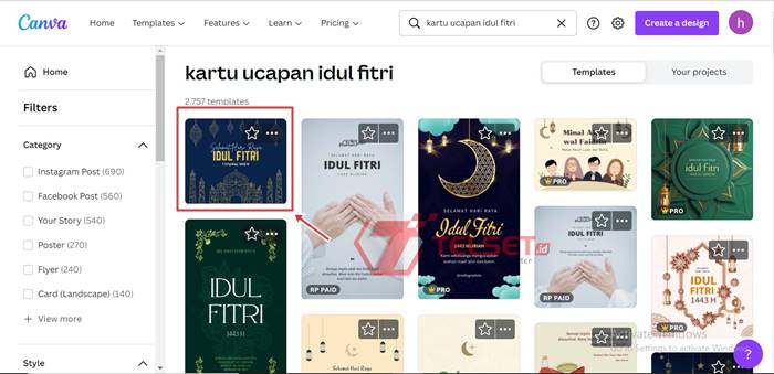 Kartu ucapan idul fitri 2022