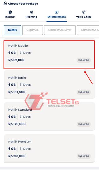Paket Telkomsel Netflix 