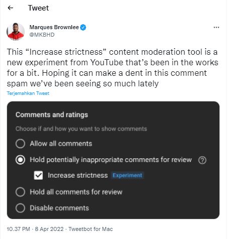 YouTube Komentar Spam