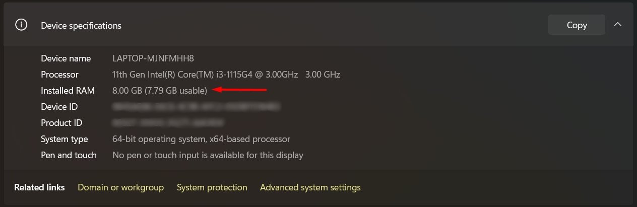 Cara Cek Spesifikasi RAM Windows 11