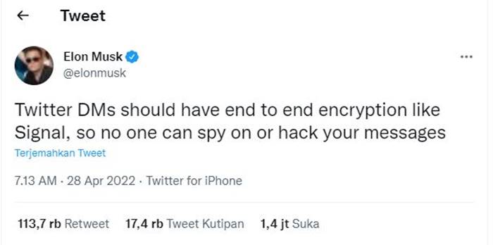 Elon Musk DM Twitter