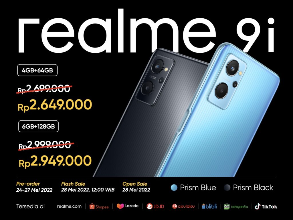 Ikuti Narzo 50 5G Masuk Indonesia, Ini Harga dan Spesifikasi realme 9i