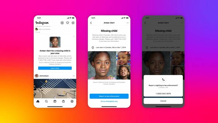 Fitur Amber Alert Instagram Cari Anak Hilang 