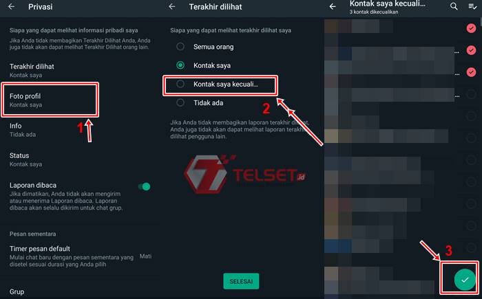 Sembunyikan Foto Profil WhatsApp