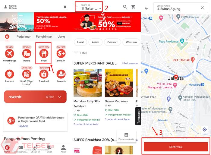 cara pesan makanan Airasia Food 