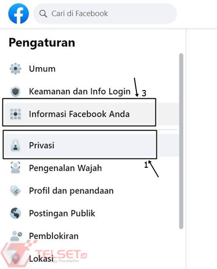 Pilih Menu Privasi