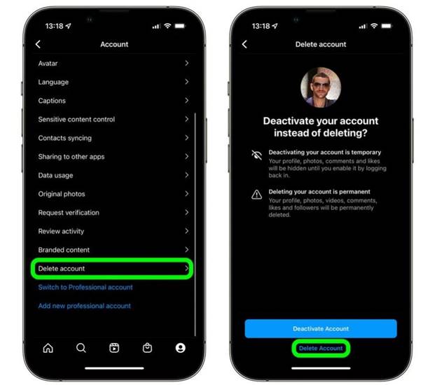 Hapus akun instagram permanen