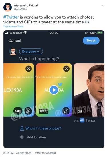 Posting Foto Video Twitter